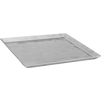 Winco Extra Heavy Premium Display Tray, Stainless Steel, Square, 13-1/4&quot; L x 13-1/4&quot; W x 5/8&quot; H, Silver