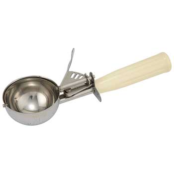 Winco Ice Cream Disher, Size 10, Plastic Hdl, Ivory
