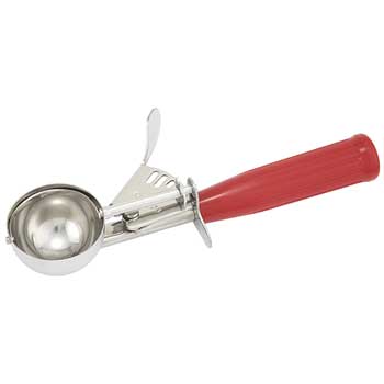 Winco Ice Cream Disher, Size 24, Plastic Hdl, Red