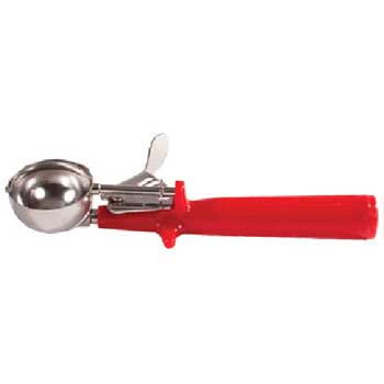Winco&#174; Size 24 Ice Cream Disher, One Piece Handle, Red