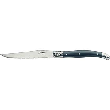 Winco Steak Knives, 4 1/2&quot; Blade, Pointed Tip, Euro Slim ABS handle