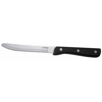Winco Jumbo Steak Knives, 5&quot; Blade, Triple Riveted, Full Tang Forged Blade, DZ