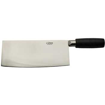 Winco Chinese Cleaver, 8&quot;, Stainless Steel/Polyoxymethylene, Silver