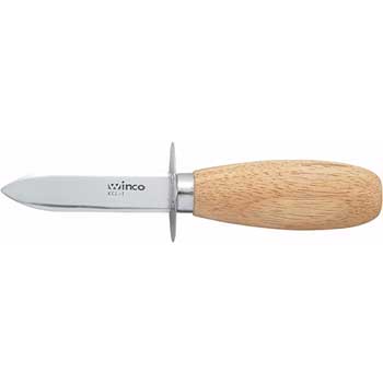 Winco 2-3/4&quot; Oyster/Clam Knife, Wooden Hdl