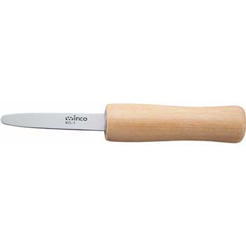 Winco 2-7/8&quot; Oyster/Clam Knife, Wooden Hdl