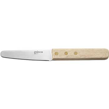 Winco 3-1/2&quot; Oyster/Clam Knife, Wooden Hdl