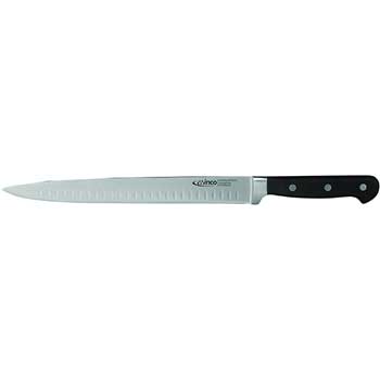 Winco 10&quot; Granton Edge Slicer, Triple Riveted, Full Tang Forged Blade