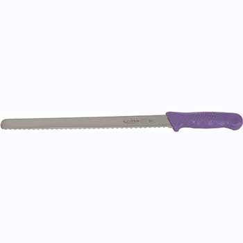 Winco 12&quot; Bread Knife, Purple Polypropylene Handle, Wavy Edge