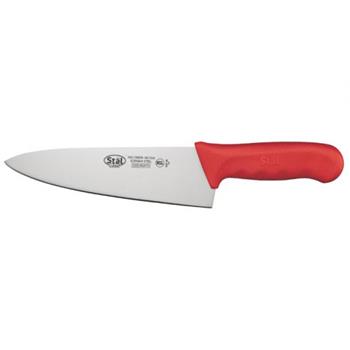 Winco Stal Chef&#39;s Knife, 8&quot;L, Red Handle