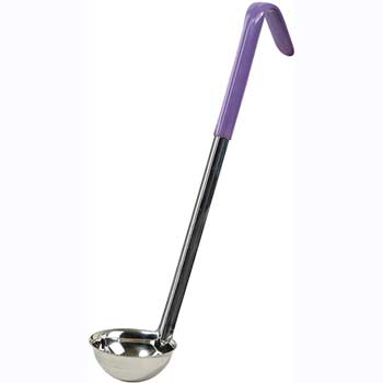 Winco 2 oz. Stainless Steel One Piece Ladle, Purple