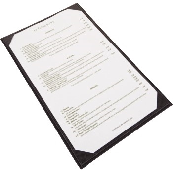 Winco Single-View Menu Cover for 8 1/2&quot; x 14&quot; Inserts, Black