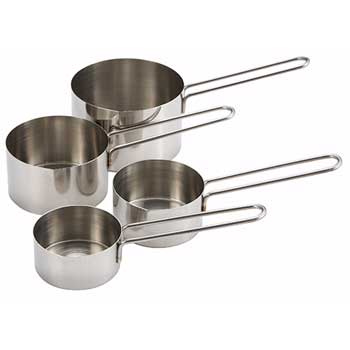 Winco Measuring Cup Set, 4pcs, Wire Hdl, S/S