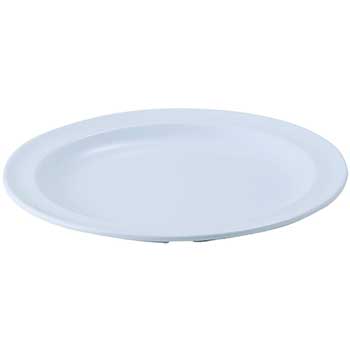 Winco 8&quot; Melamine Round Plates, White
