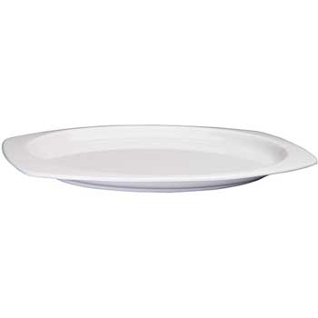 Winco 9-1/2&quot; x 6-3/4&quot; Melamine Rectangular Platters, White