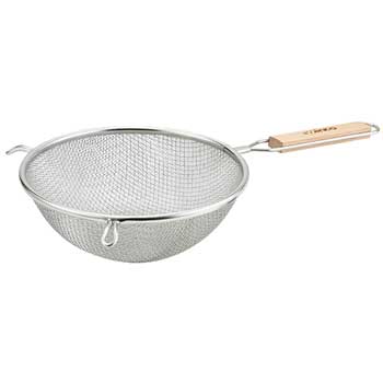 Winco 8&quot; Stainless Steel Double Mesh Strainer, Fine