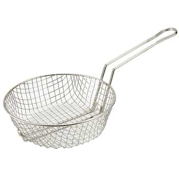 Winco 10&quot; Culinary Basket, Course Mesh, Nickel Plated
