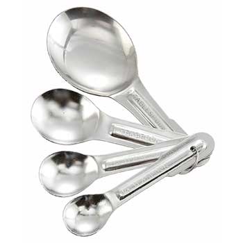 Winco&#174; Measuring Spoon Set, 4-piece, Economy, S/S