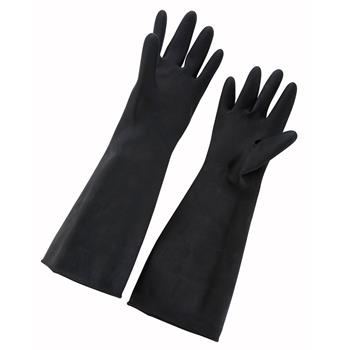Winco Natural Latex Gloves, Large, 10 in x 18 in, Black