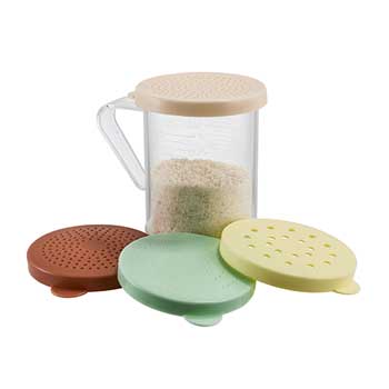 Winco 10 oz. Dredge with 4 Snap On Lids