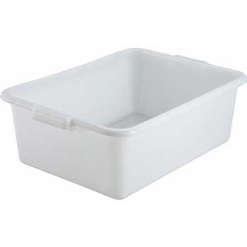 Winco 7&quot; Dish Box, Standard Weight, White&quot;