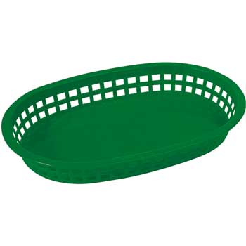 Winco Platter Baskets, Oval, 10-3/4&quot; x 7-1/4&quot; x 1-1/2&quot;, Green