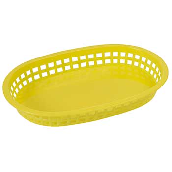 Winco Platter Baskets, Oval, 10-3/4&quot; x 7-1/4&quot; x 1-1/2&quot;, Yellow