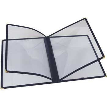Winco&#174; Menu Cover, Double Fold, 9 3/8&quot; x 12 1/8&quot;, Blue