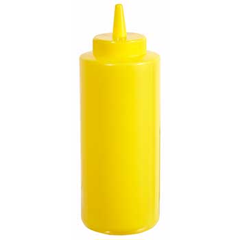 Winco 8oz Squeeze Bottles, Yellow, 6pcs/pk