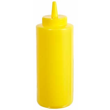 Winco&#174; 24oz Squeeze Bottles, Yellow, 6pcs/pk