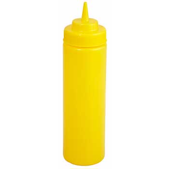 Winco&#174; 16oz Squeeze Bottles, Wide Mouth, Yellow, 6pcs/pk