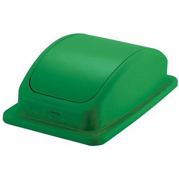 Winco Swing Lid For Slender Trash Cans, 23 Gallon, Green