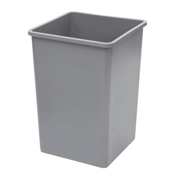 Winco Plastic Square Trash Can, 35 Gallon, Gray