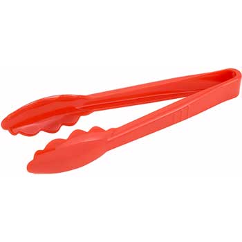 Winco 9&quot; Utility Tong, Red