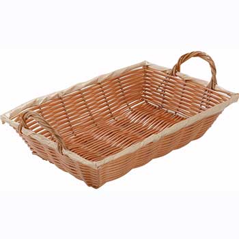 Winco Poly Woven Basket, Oblong w/Hdls, 12&quot; x 8&quot; x 3&quot;, Natural