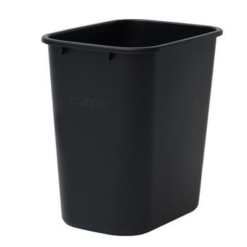 Winco Rectangular Trash Can, Plastic, 28 Quart, Black