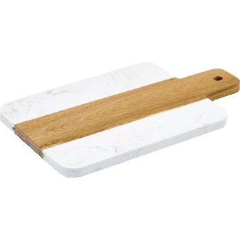 Winco Serving Board, 15.75&quot; L x 6&quot; W, Marble &amp; Wood