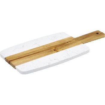 Winco Marble &amp; Wood Serving Board, 15&quot; x 7&quot;