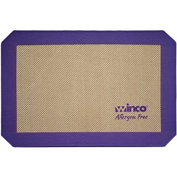Winco Allergen-Free Square Silicone Quarter-Size Baking Mat, 8 1/4&quot;L x 11 3/4&quot;W x 1/2&quot; Thick, Purple