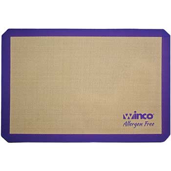 Winco Allergen-Free Square Silicone Two-Third Size Baking Mat, 14 7/16&quot;L x 20 1/2&quot;W x 1/2&quot; Thick, Purple