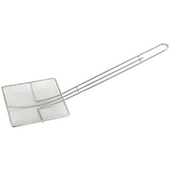 Winco 6-3/4&quot; Mesh Skimmer, Square, Tin Plated