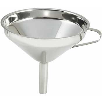 Winco&#174; 5 3/4&quot; Stainless Steel Funnel, Wide Mouth