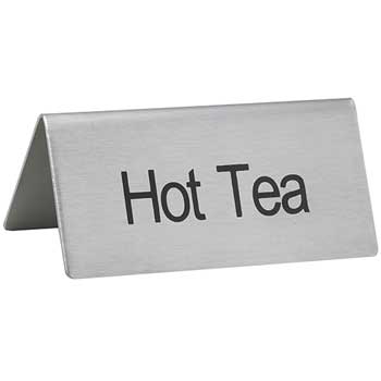 Winco Tent Sign, &quot;Hot Tea&quot;, S/S