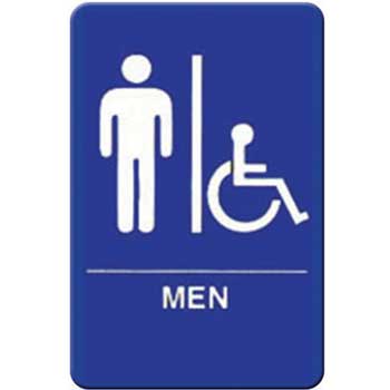 Winco 6&#39;&#39;x9&#39;&#39; Sign, Blue, Men/accessible