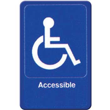 Winco 6&#39;&#39;x9&#39;&#39; Sign, Blue, Accessible