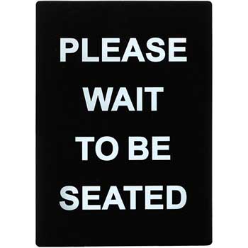 Winco Stanchion  Sign, &quot;Please Wait To Be Seated&quot;