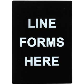 Winco Stanchion  Sign, &quot;Line Forms Here&quot;
