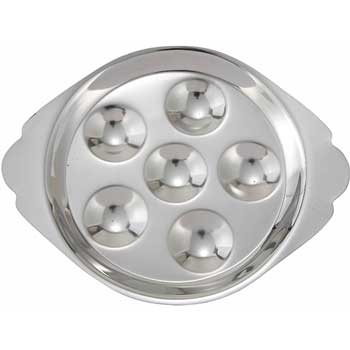 Winco Stainless Steel Snail Dish, 6 Holes