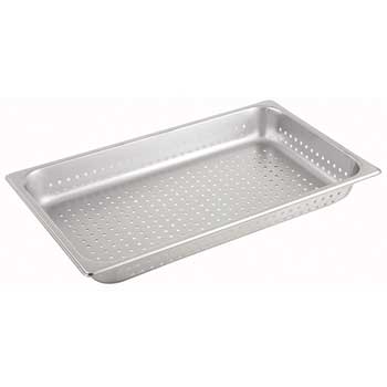 Winco Perforated Steam Pan, Full-Size, 2.5&quot; D, Stainless Steel