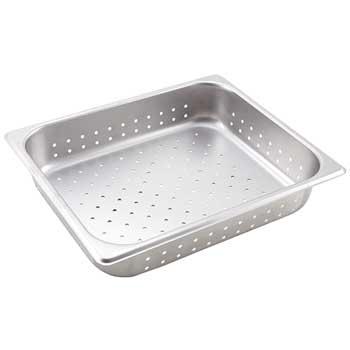 Winco Perforated Steam Pan, Half-Size, 2.5&quot; D, Stainless Steel