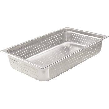 Winco&#174; Perforated Steam Pan, Full-Size 4?, 22 Gauge
